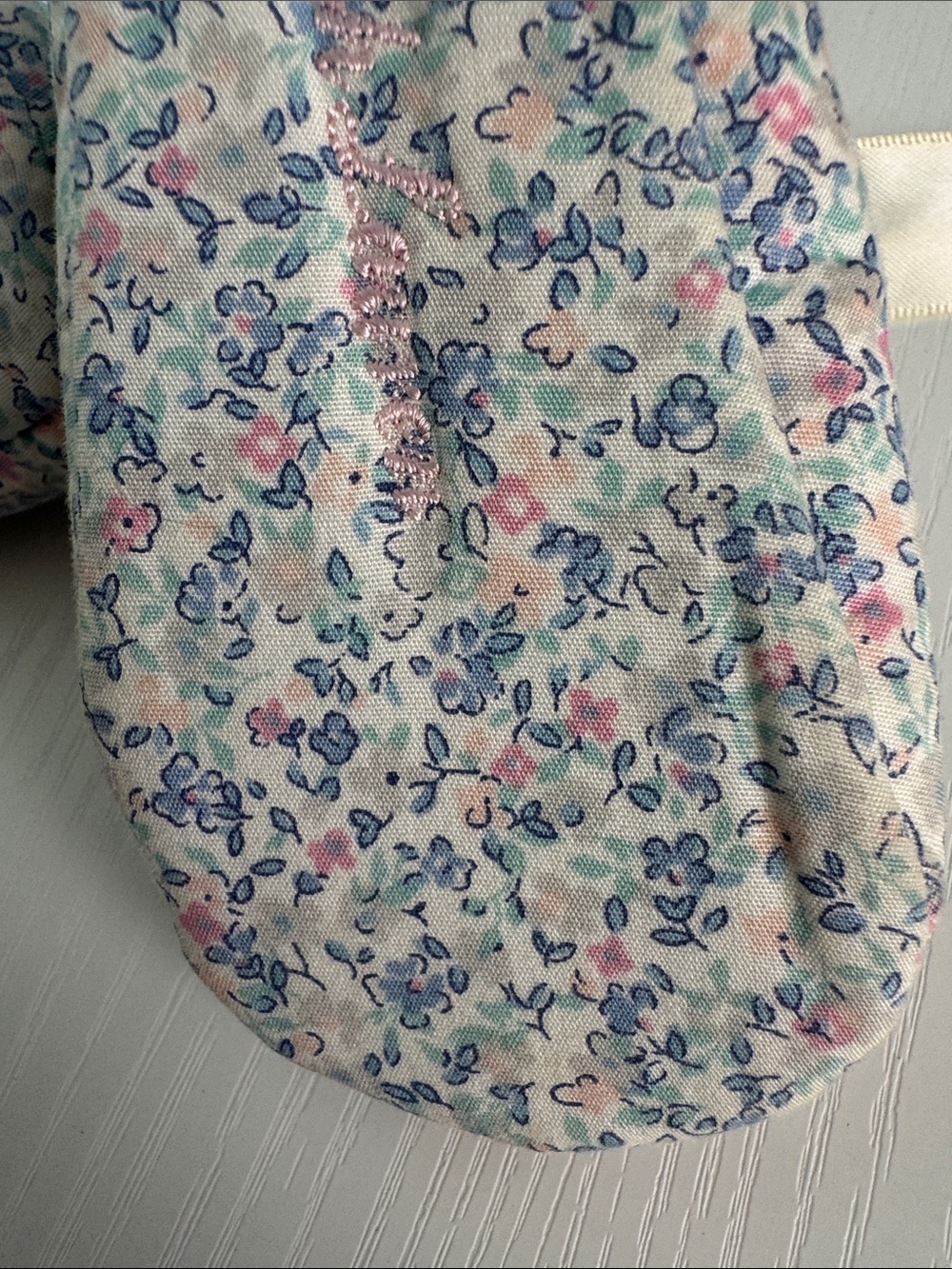 Ralph Lauren Floral Ribbon Baby Mary Janes in Cream and Pastel Blue/Pink - Picture 4 of 5